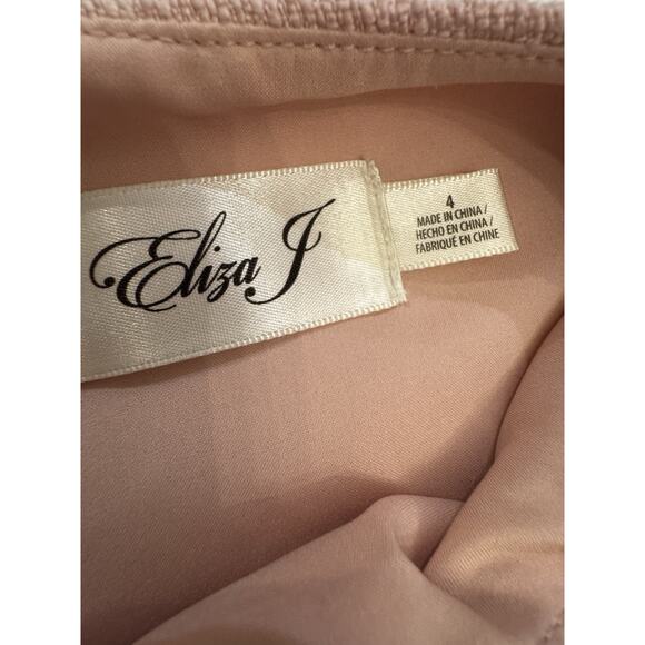 Eliza J Pink Sz 4 Shift Knee Length Sleeveless Dress Tweed Light Academic - Picture 7 of 10